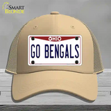 Go Bengals Novelty License Plate Hat Tag Mesh / Khaki