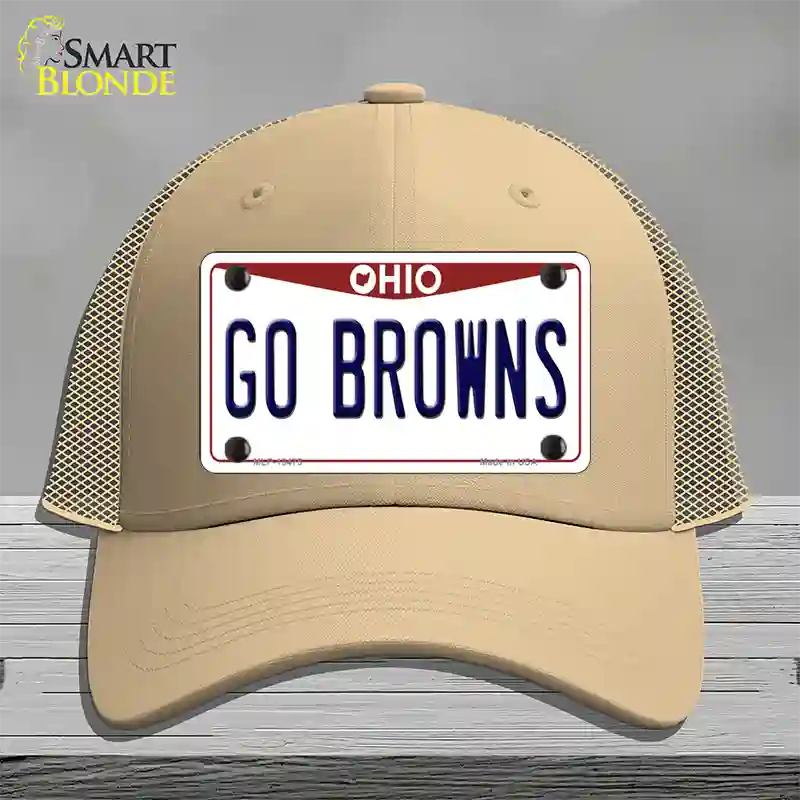 Go Browns Novelty License Plate Hat Tag Mesh / Khaki