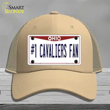 Number 1 Cavaliers Fan Novelty License Plate Hat Tag Mesh / Khaki