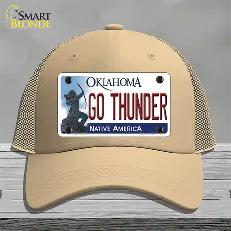 Go Thunder Novelty License Plate Hat Tag Mesh / Khaki