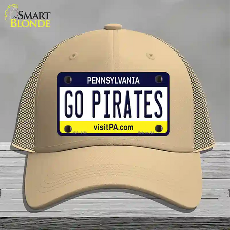 Go Pirates Novelty License Plate Hat Tag Mesh / Khaki