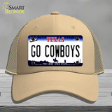 Go Cowboys Novelty License Plate Hat Tag Mesh / Khaki