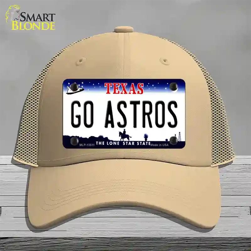 Go Astros Novelty License Plate Hat Tag Mesh / Khaki