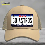 Go Astros Novelty License Plate Hat Tag Mesh / Khaki