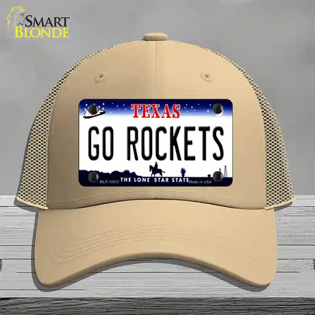 Go Rockets Novelty License Plate Hat Tag Mesh / Khaki