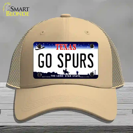 Go Spurs Novelty License Plate Hat Tag Mesh / Khaki