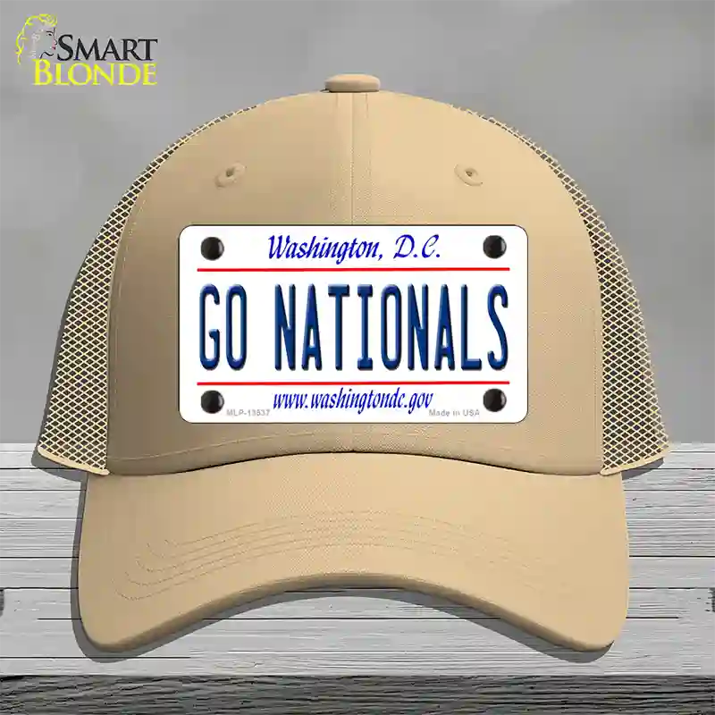 Go Nationals Novelty License Plate Hat Tag Mesh / Khaki