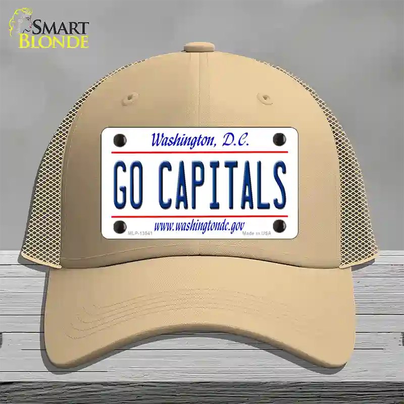 Go Capitals Novelty License Plate Hat Tag Mesh / Khaki