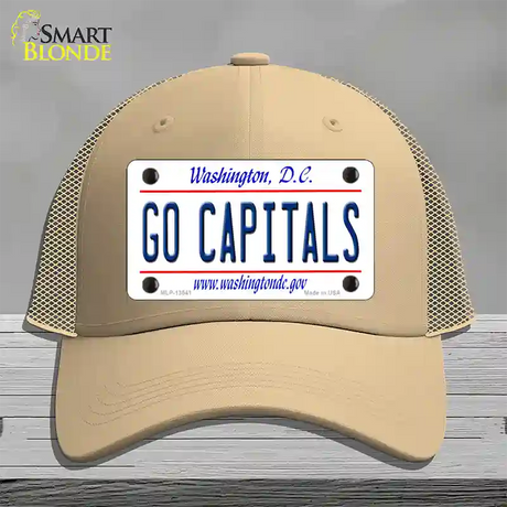 Go Capitals Novelty License Plate Hat Tag Mesh / Khaki