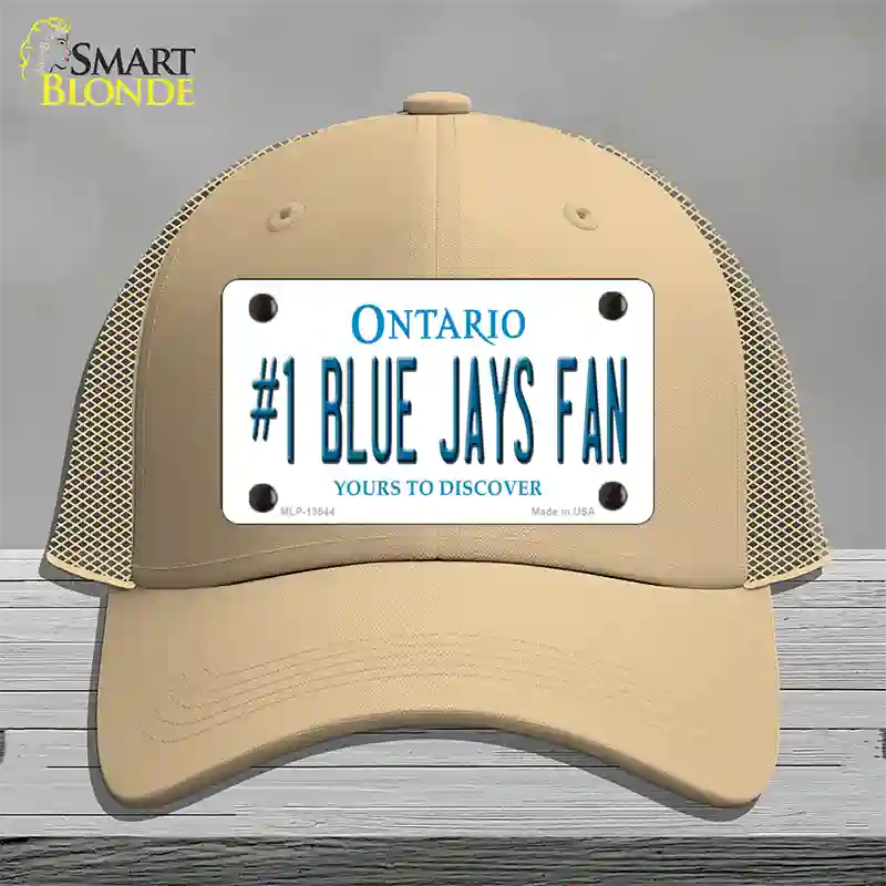 Number 1 Blue Jays Fan Novelty License Plate Hat Tag Mesh / Khaki