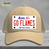 Go Flames Novelty License Plate Hat Tag Mesh / Khaki