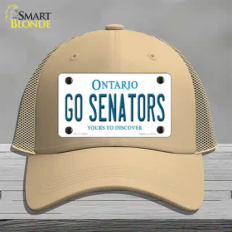 Go Senators Novelty License Plate Hat Tag Mesh / Khaki