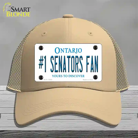 Number 1 Senators Fan Novelty License Plate Hat Tag Mesh / Khaki