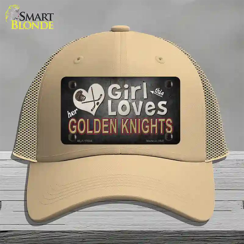 This Girl Loves Her Golden Knights Novelty License Plate Hat Tag Mesh / Khaki