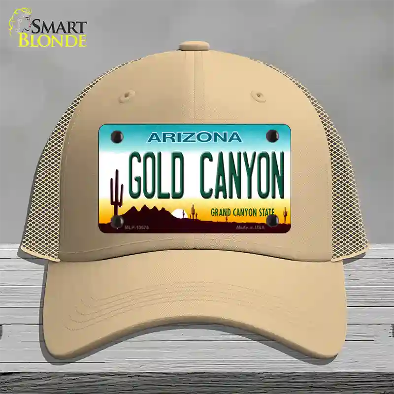 Gold Canyon Arizona Novelty License Plate Hat Tag Mesh / Khaki