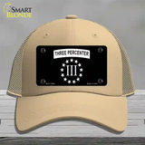 3 Percenter Ring of Stars Novelty License Plate Hat Tag Mesh / Khaki