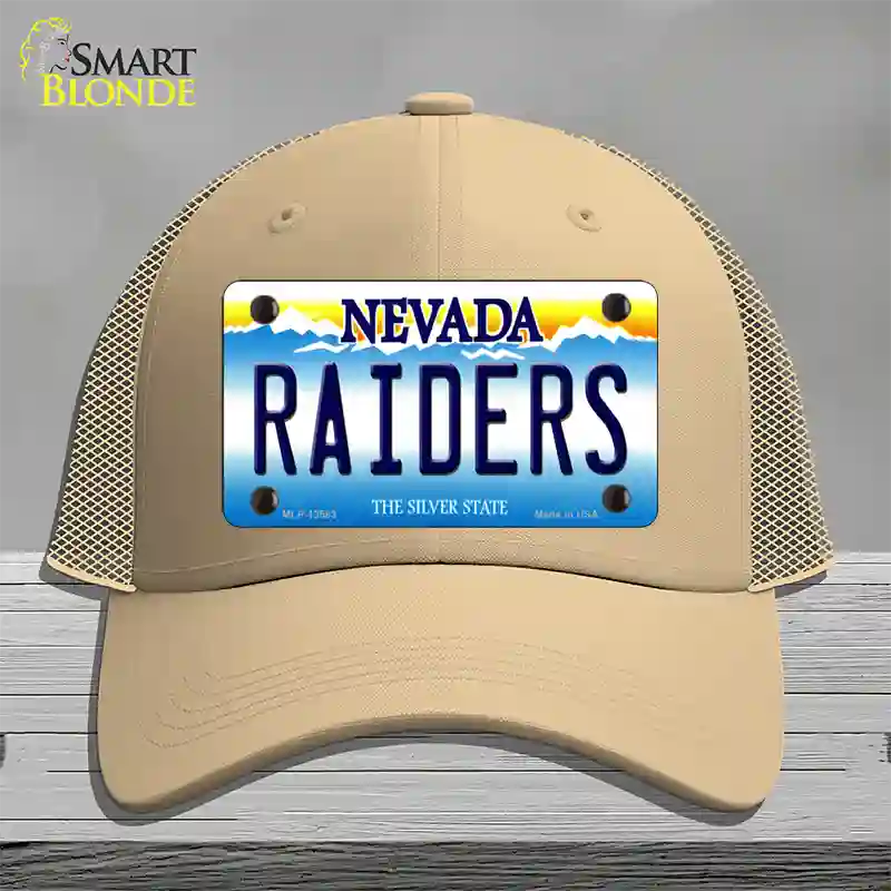 Raiders Nevada Novelty License Plate Hat Tag Mesh / Khaki