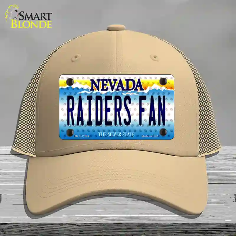 Raiders Fan Nevada Novelty License Plate Hat Tag Mesh / Khaki