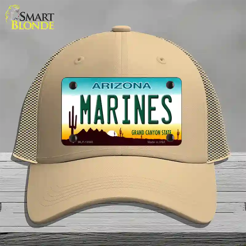 Marines Arizona Novelty License Plate Hat Tag Mesh / Khaki