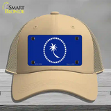 Chuuk Island Flag Novelty License Plate Hat Tag Mesh / Khaki