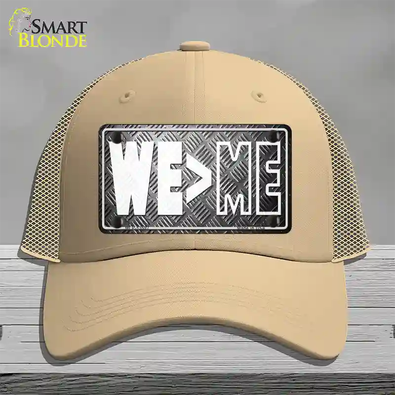 We Greater Than Me Novelty License Plate Hat Tag Mesh / Khaki