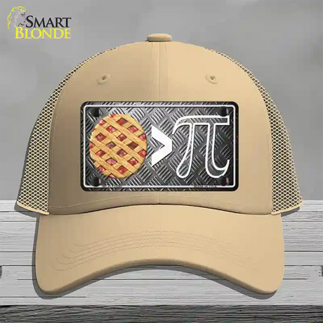 Pie Greater Than Pi Novelty License Plate Hat Tag Mesh / Khaki