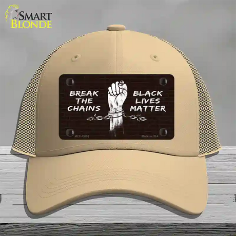 Break The Chains BLM Novelty License Plate Hat Tag Mesh / Khaki