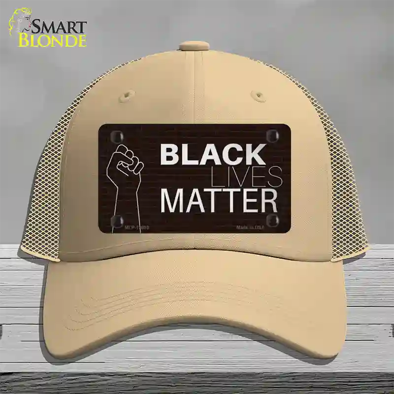 Black Lives Matter Fist Brick Novelty License Plate Hat Tag Mesh / Khaki