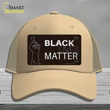 Black Lives Matter Fist Brick Novelty License Plate Hat Tag Mesh / Khaki