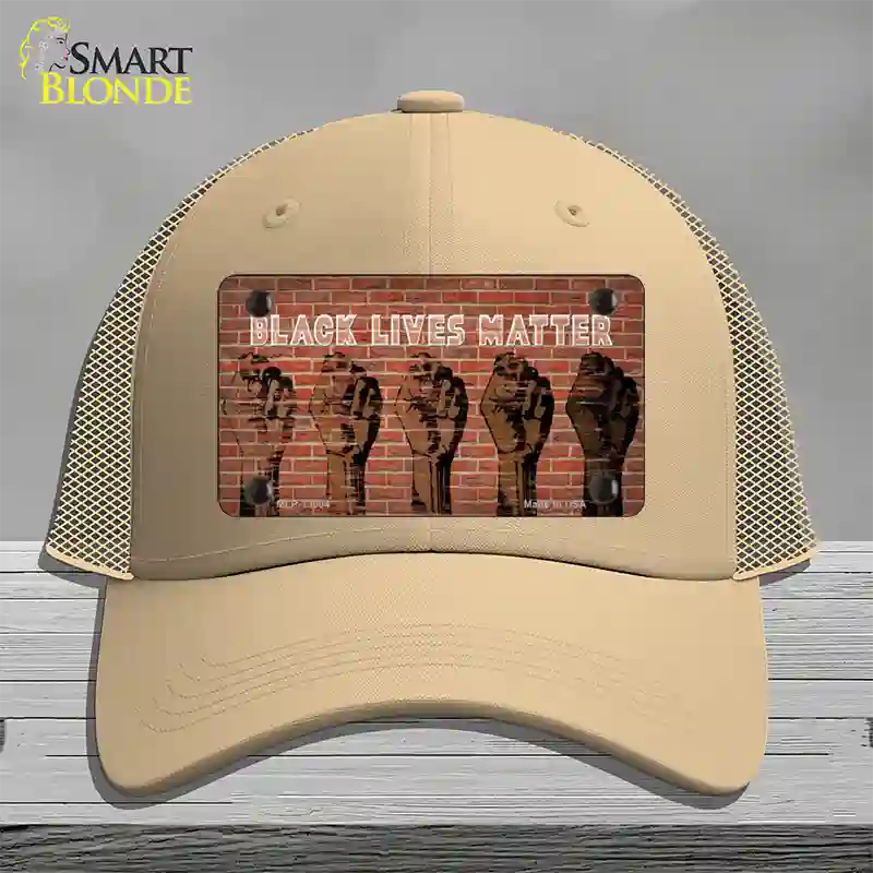 Black Lives Matter Fists Novelty License Plate Hat Tag Mesh / Khaki