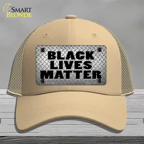 Black Lives Matter Diamond Plate Novelty License Plate Hat Tag Mesh / Khaki