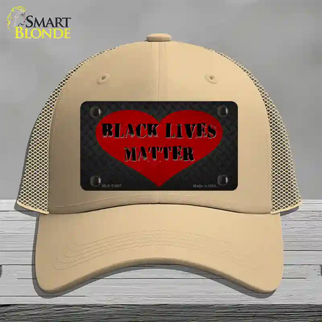 Black Lives Matter Heart Novelty License Plate Hat Tag Mesh / Khaki