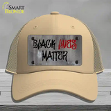 Black Lives Matter Concrete Novelty License Plate Hat Tag Mesh / Khaki