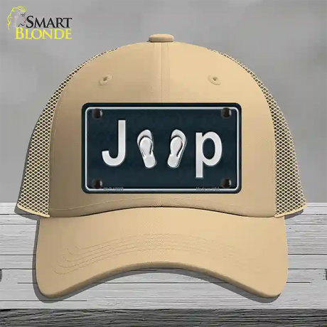 J**P Flipflop Novelty License Plate Hat Tag Mesh / Khaki