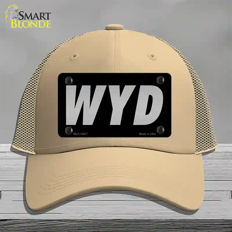 WYD Black Novelty License Plate Hat Tag Mesh / Khaki