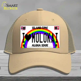 I Heart Molokai Novelty License Plate Hat Tag Mesh / Khaki