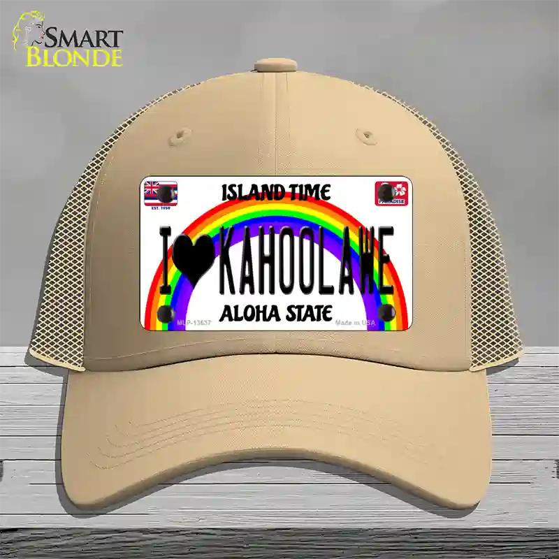 I Heart Kahoolawe Novelty License Plate Hat Tag Mesh / Khaki