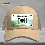 I Heart You Novelty License Plate Hat Tag Mesh / Khaki