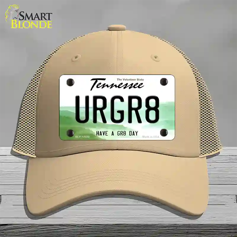 URGR8 Novelty License Plate Hat Tag Mesh / Khaki