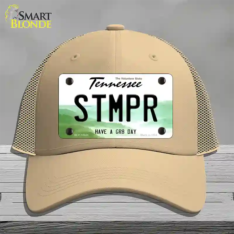 Stomper Novelty License Plate Hat Tag Mesh / Khaki