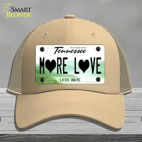 More Love Novelty License Plate Hat Tag Mesh / Khaki