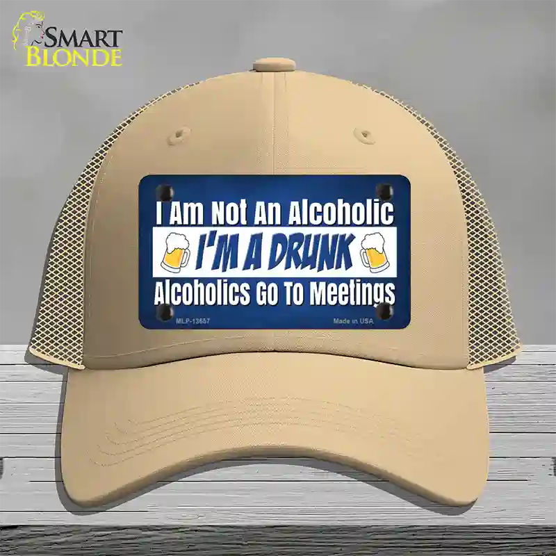 Im A Drunk Novelty License Plate Hat Tag Mesh / Khaki