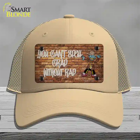 Grad Without Rad Novelty License Plate Hat Tag Mesh / Khaki