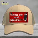 Hang Up and Drive Novelty License Plate Hat Tag Mesh / Khaki