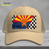 Arizona Racing Flag Novelty License Plate Hat Tag Mesh / Khaki