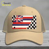 Hawaii Racing Flag Novelty License Plate Hat Tag Mesh / Khaki