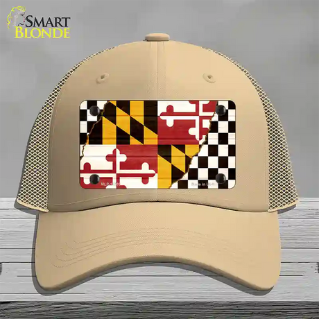 Maryland Racing Flag Novelty License Plate Hat Tag Mesh / Khaki