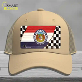 Missouri Racing Flag Novelty License Plate Hat Tag Mesh / Khaki