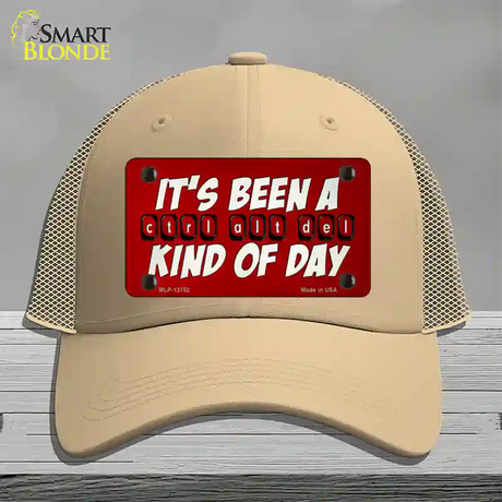 Ctrl Alt Del Day Novelty License Plate Hat Tag Mesh / Khaki