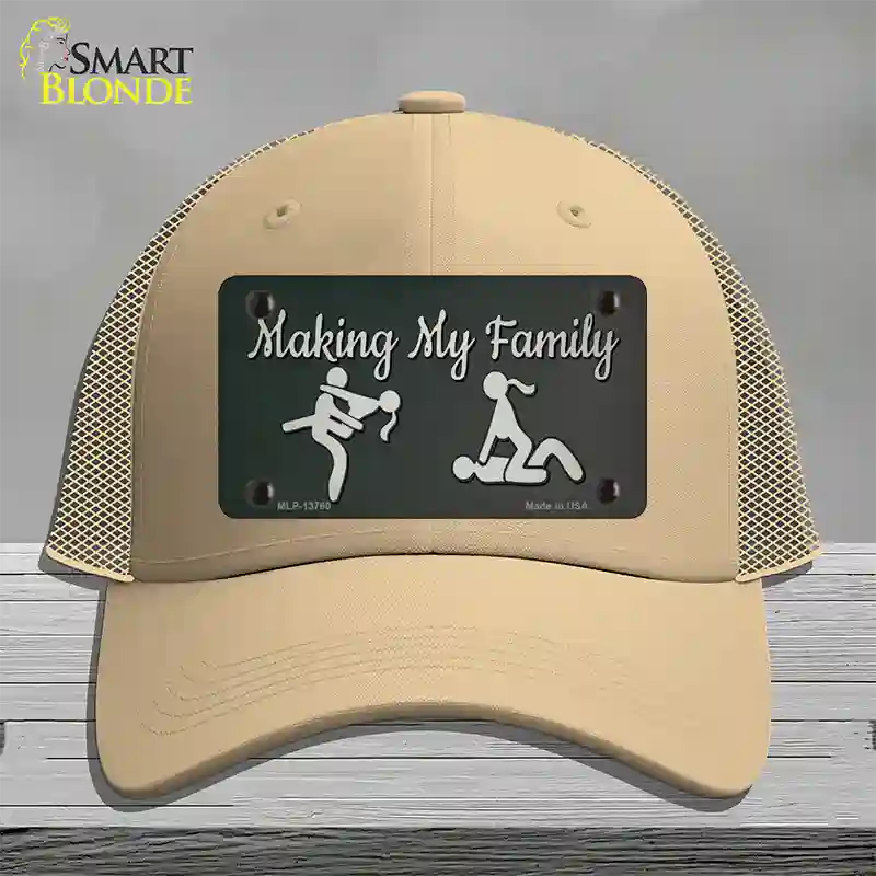 Makin My Family Novelty License Plate Hat Tag Mesh / Khaki